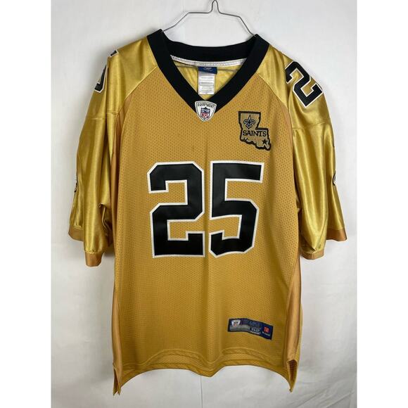 Reebok On Field Reggie Bush New Orleans Saints Gold Alternate Jersey